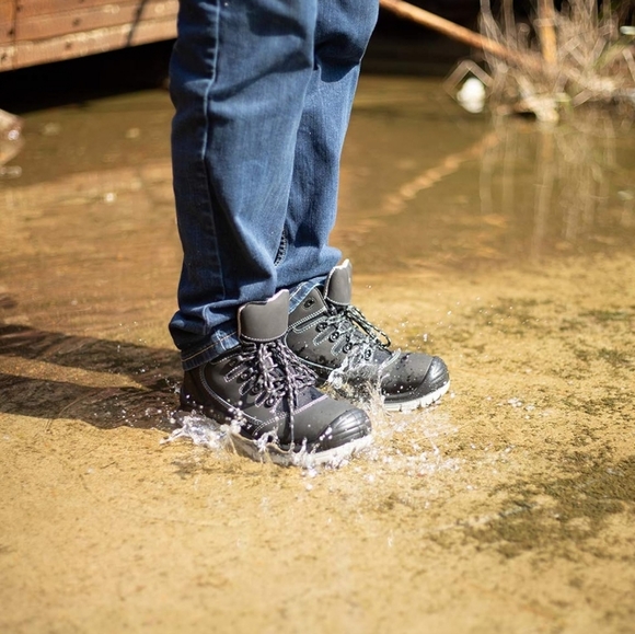 DRKA Men's Steel Toe Work Boots Water Resistant Safety Shoes - Picture 6 of 6